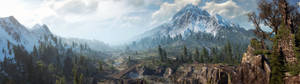 2489x700 WITCHER 3 WILD HUNT fantasía acción lucha guerrero oscuro póster dual — 32:9 Fondos de pantalla