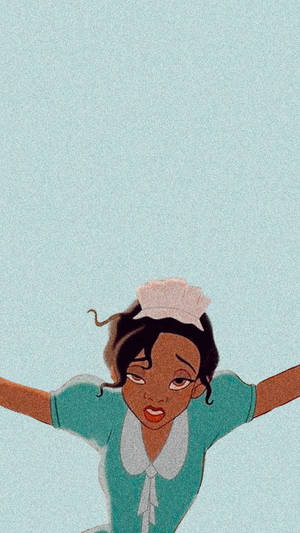 Tiana cansada y somnolienta en estilo cartoon aesthetic — Estético caricatura Fondos de pantalla