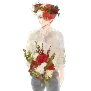 Fondo de pantalla de Todoroki lindo con flores — Todoroki lindo Fondos de pantalla