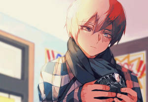 Fondo de pantalla de Todoroki tierno sosteniendo una piedra de cristal — Todoroki lindo Fondos de pantalla