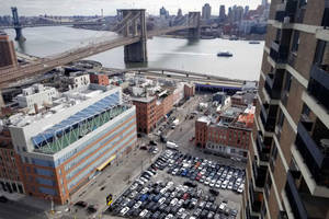 Toma aérea del South Street Seaport — Autos Fondos de pantalla