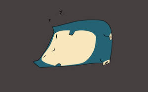 Snorlax azul durmiendo en un fondo minimalista.