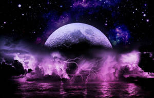 Fondo de pantalla Tormenta Púrpura de Luna Neón — Luna neón Fondos de pantalla