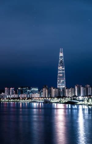 Fondo de pantalla de la Torre Lotte de Seúl. — Galaxy Tab Fondos de pantalla
