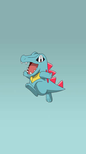 Totodile en fondo degradado verde azulado — Anime para celular Fondos de pantalla