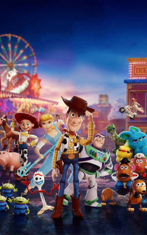 Fondo de pantalla del elenco completo de Toy Story 4 — Galaxy Tab Fondos de pantalla