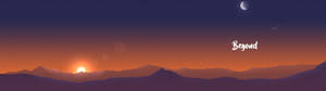 Fondo de pantalla dual de atardecer sobre montañas minimalistas — 3840x1080 Fondos de pantalla