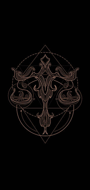 Fondo de pantalla de trabajo de línea del zodiaco Libra — iPhone 15 Pro Max Fondos de pantalla