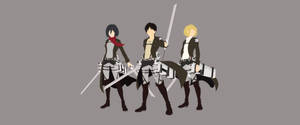 Trío de Ataque a los Titanes Anime Minimalista — Anime minimalista Fondos de pantalla