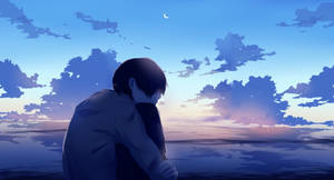 Triste Chico Hermoso Cielo Azul