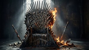 El Trono de Hierro destruido por el fuego de Drogon