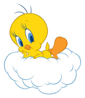 Fondo de pantalla de Tweety posando en nube blanca — Galaxy Z Fold8 Ultra Fondos de pantalla