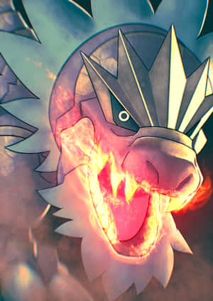 Tyrantrum desatando el poder de Colmillo Ígneo — Vivo Pad5 Fondos de pantalla