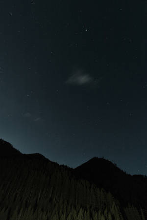 Silueta Montañosa Noche Estrellada Tenue — Oscuro Fondos de pantalla