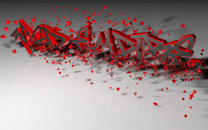 Fondo de pantalla de letras grises 3D con contorno rojo