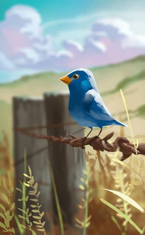 Fondo de pantalla de pájaro azul en arte digital — Galaxy Tab Fondos de pantalla