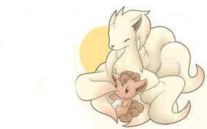 Un dibujo sencillo de Ninetales y Vulpix — Pokemon Teléfono Fondos de pantalla