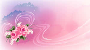 Fondo rosa con flores