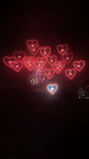 Fondo de Corazones Rojos — Cielo nocturno GIF Fondos de pantalla