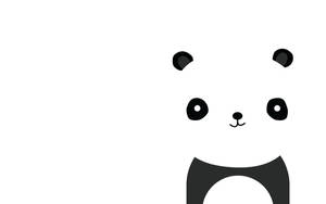 Fondo de pantalla minimalista de panda en blanco y negro