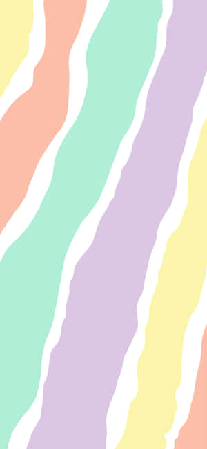 un papel tapiz de rayas de colores pastel con un patrón de arcoíris — iPhone 15 Fondos de pantalla