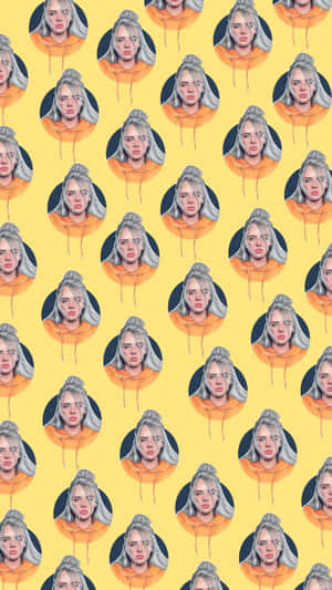 un patrón de una mujer con fondo amarillo — Música estética Fondos de pantalla
