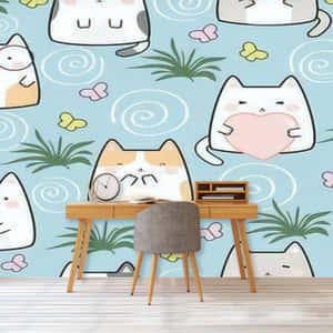 Patrón de gatos lindos — Gato kawaii Fondos de pantalla
