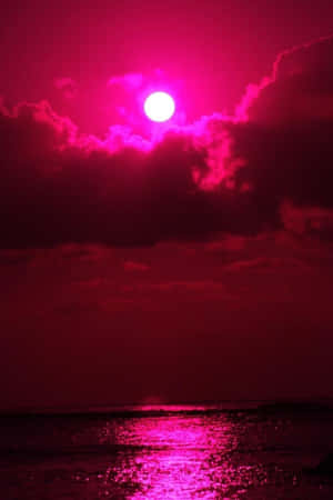 Imágenes de estética rosa neón — Atardecer en la playa Fondos de pantalla