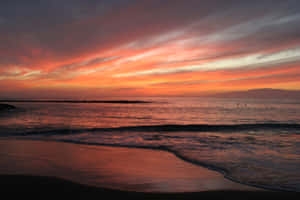Fotos de atardecer en la playa — Atardecer en la playa Fondos de pantalla