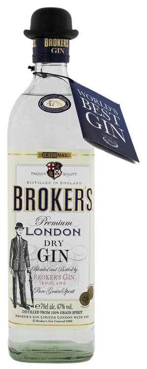Una botella de Brokers Gin con su característico sombrero de copa — Galaxy Z Flip 6 Fondos de pantalla