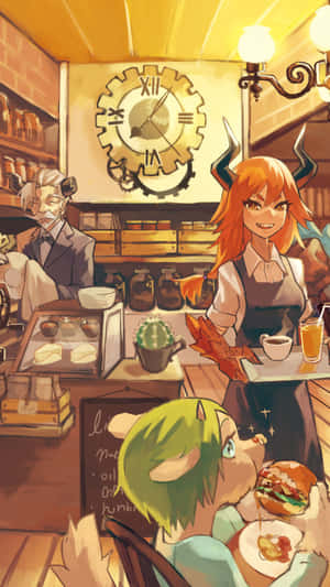 Fondo de Café Anime — Chica anime linda Fondos de pantalla
