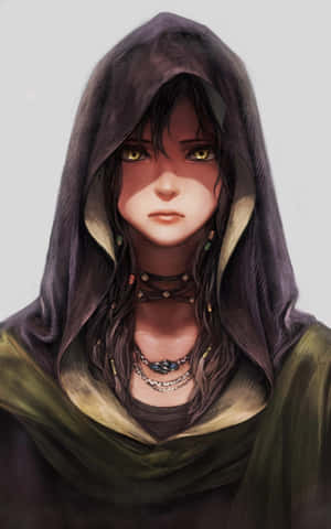 Imágenes de chica anime con sudadera — Chica anime con sudadera Fondos de pantalla
