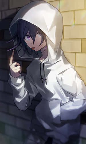 Imágenes de chica anime con sudadera — Chica anime con sudadera Fondos de pantalla