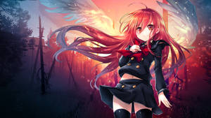 Fondo de pantalla de chica anime Flame Haze Shana de Shakugan no Shana con alas