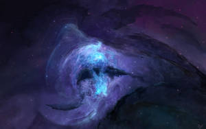 Fondo de pantalla genial de Nebulosa Galaxia Azul en el Espacio Exterior 3D