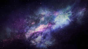 una galaxia con estrellas y una vía láctea — Galaxia púrpura Fondos de pantalla
