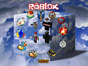 Fondo de pantalla increíble de iconos del juego en línea Roblox.