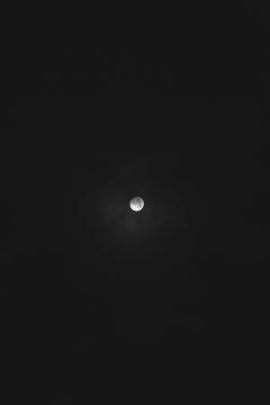 Luna llena en un cielo oscuro de medianoche. Vista de la luna desde abajo. Luz de luna brillante.