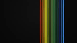 Fondo de pantalla simple de líneas rectas de arcoíris sobre negro