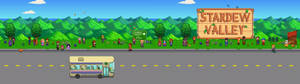 Fondo de pantalla del letrero de Stardew Valley con personas — 3840x1080 Fondos de pantalla