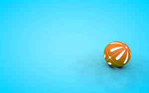 Fondo de pantalla de pelota de playa 3D naranja y blanca