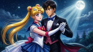 Fondo de pantalla mágico de Usagi y Mamoru de Sailor Moon — Pareja de anime GIF Fondos de pantalla