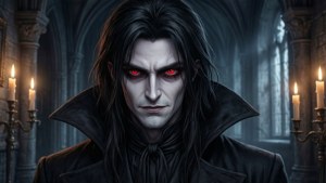 Fondo de pantalla anime genial de un vampiro en un castillo gótico.