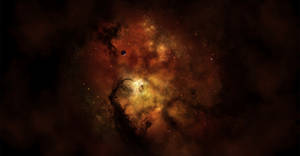Fondo de pantalla espacial de galaxia y nebulosa ardiente y oscura
