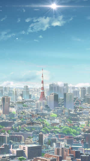 Vista Aérea de la Torre de Tokio en Anime