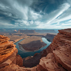 cañón,desierto,río,curva de herradura,paisaje,naturaleza,arenisca,acantilados,formación rocosa,escénico,cielo,nubes,cielo dramático,vista aérea,suroeste,ee.uu.,arizona,geología,erosión,viajes — Cielo despejado Fondos de pantalla