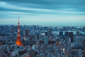 Vista aérea HD de la Torre de Tokio en Japón — Japón GIF Fondos de pantalla