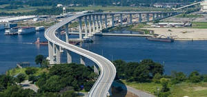 Vista impresionante del Puente South Norfolk Jordan, Chesapeake — Vista al océano Fondos de pantalla