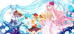 Vocaloids Anime Kawaii Con Instrumentos