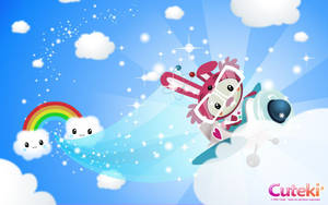 Fondo de pantalla de animal piloto kawaii.